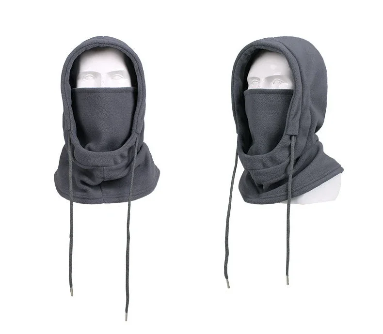 Warme Fleece-Sturmhaube für Männer und Frauen, Winter-Gesichtsmaske, Halswärmer, Kapuzenkappe, winddicht, Thermo-Kopfbedeckung, Mützen, Bandana – Detail 5