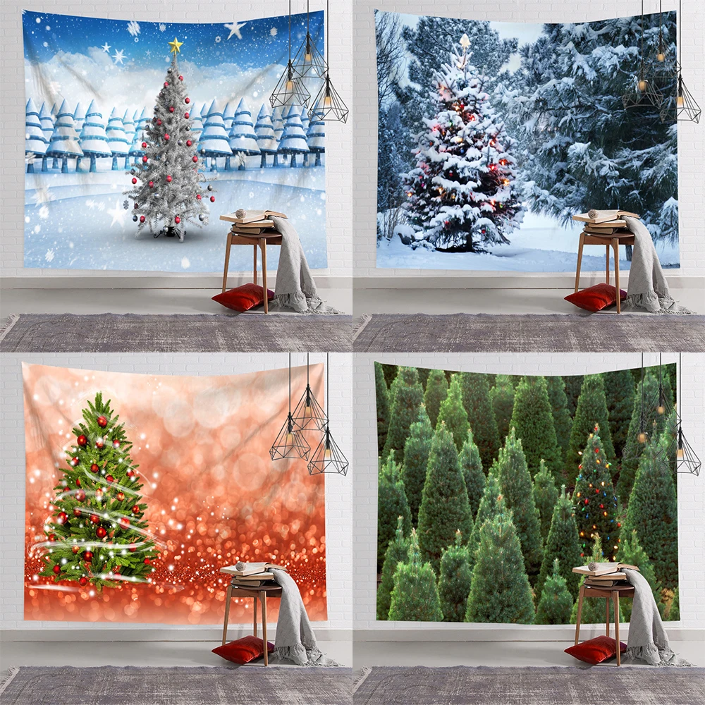 Christmas Decoration  Tree Cartoon Cute Room  Mural Beautiful  Home  Tapestry Wall Hanging