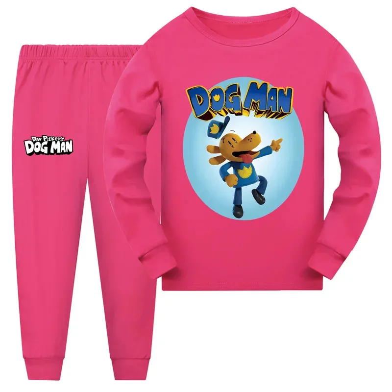 Dogman Anime enfant en bas âge garçon vêtements printemps pyjamas coton à manches longues t-shirt + pantalon chien homme Costume filles ensemble de vêtements de sport décontractés