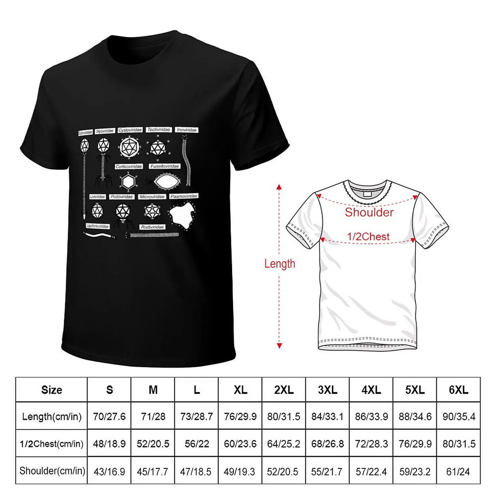 Bacteriophage families T-Shirt oversized essential t shirt vintage graphic tee graphic t shirt vintage graphic tshirt men