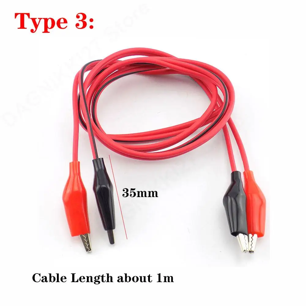 Alligator Clip Electric DIY Test Lead Wire DC Male Female Jack Double Head Crocodile Clip Connector Roach Electrical Test Jumper