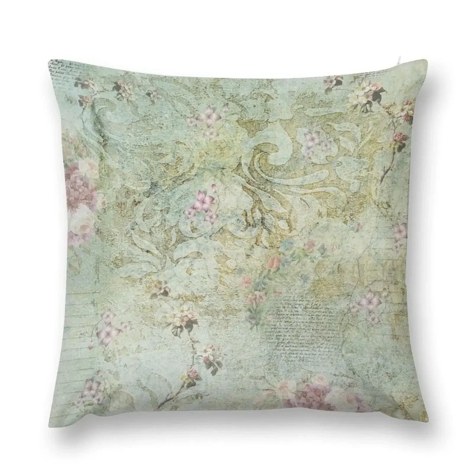 

Vintage French Floral Wallpaper Throw Pillow Throw Pillow christmas pillow case Covers Decorative