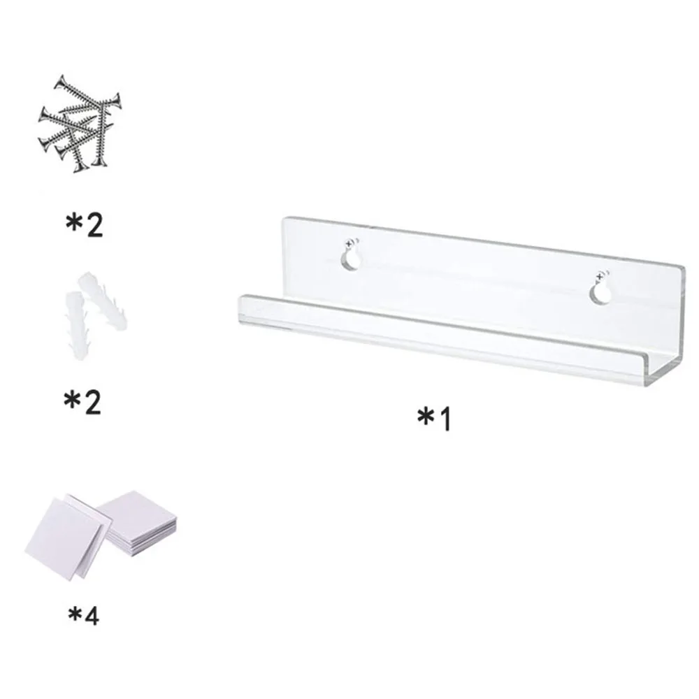 Transparent Acrylic Record CD Storage Rack Vinyl Record Shelf Wall Holder Record Display Shelf Room Decoration 4/7/12 Inches