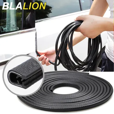 BLALION 10m Car Door Seal Edge Protector Door Guard Protective Strips Universal Automobiles Doors Trunk Hood Seal Sealant Strip