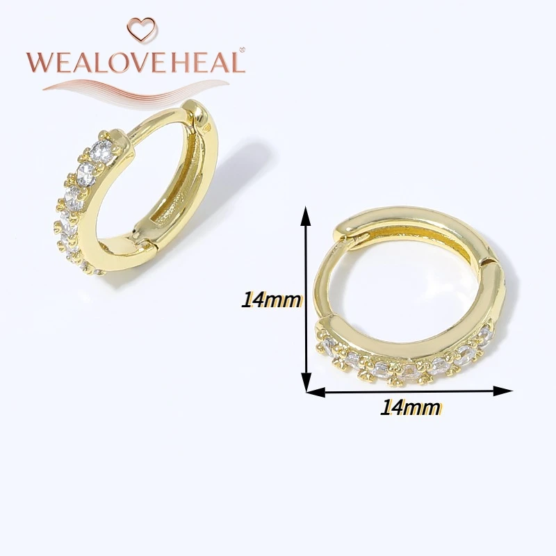 ohrringe damen,ohrringe,14K vergoldete Messing-Micro-Pave-CZ-Huggie-Hoop-Ohrringe, kleine, dünne Zirkonia-Knorpel-, Helix-, Tragus-Piercing-Schmuckstücke für Damen – Detail 17