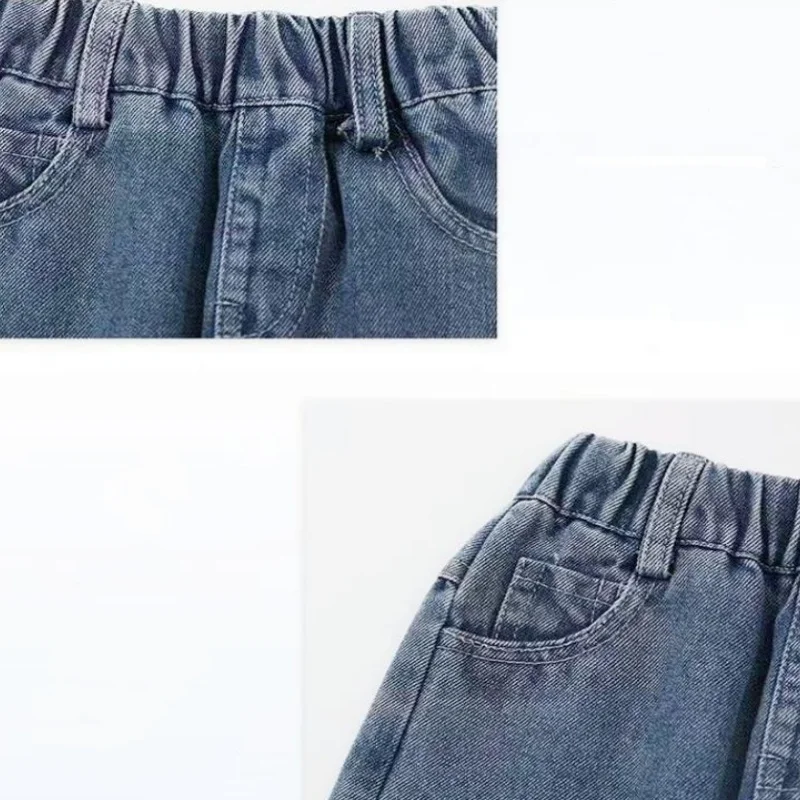 Mädchen-Jeans mit elastischer Taille, modische Denim-Hose mit Hasen-Print, Frühlings- und Herbsthose, lässige Kleidung für Mädchen von 2-10 Jahren – Detail 9