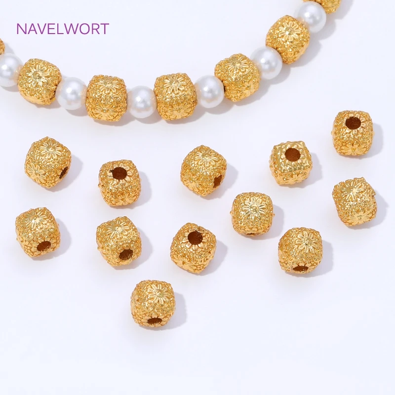 Separator Beads 14K/18K Gold Plate Brass Square Spacer Beads For Jewelry Making,Bracelet Beads,DIY Necklace Making Accessories