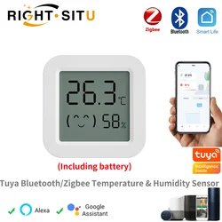 Tuya Temperatuur Vochtigheid Sensor Mini Lcd Digitale Display Compatibel Met Bluetooth App Afstandsbediening Thermometer Hygrometer