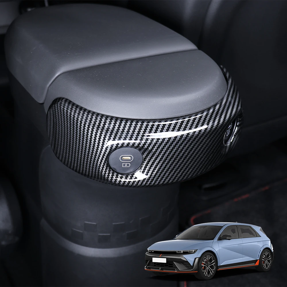 

2 шт., салон автомобиля, задний вентиляционный отверстие, декоративная рамка, крышка из углеродного волокна, материал ABS для Hyundai IONIQ 5 N 2025, аксессуары для отделки
