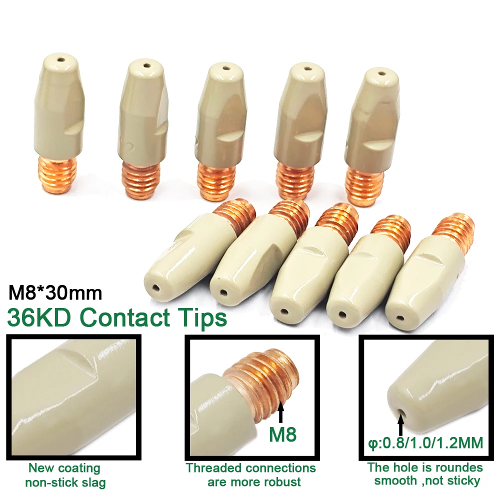 36KD Coating Protection Nozzle 0.8/1.0/1.2mm MIG Torch Gas Nozzle Tip Holder of 36KD MIG MAG Welding Torch