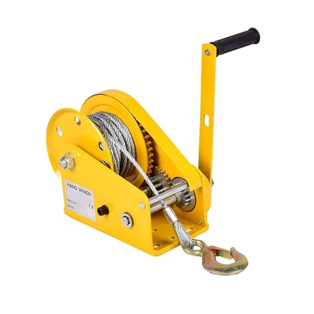 

Small Manual Winch With 20m Wire Rope For Clear Obstacles And Lift Items High Temperature Hardened Gear
