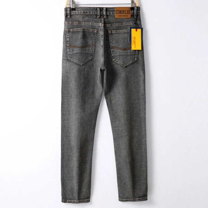 Smoky Gray Jeans Men's Retro Classic Simple Design2024New Loose Straight Stretch Office Business Casual Long Pants