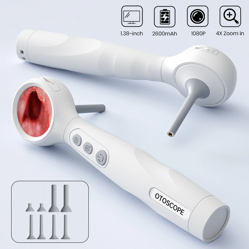 

Портативная цифровая камера-отоскоп с экраном 1,38 дюйма, HD1080P, ручной видеоэндоскоп для ушей с 6 светодиодами для взрослых и детей