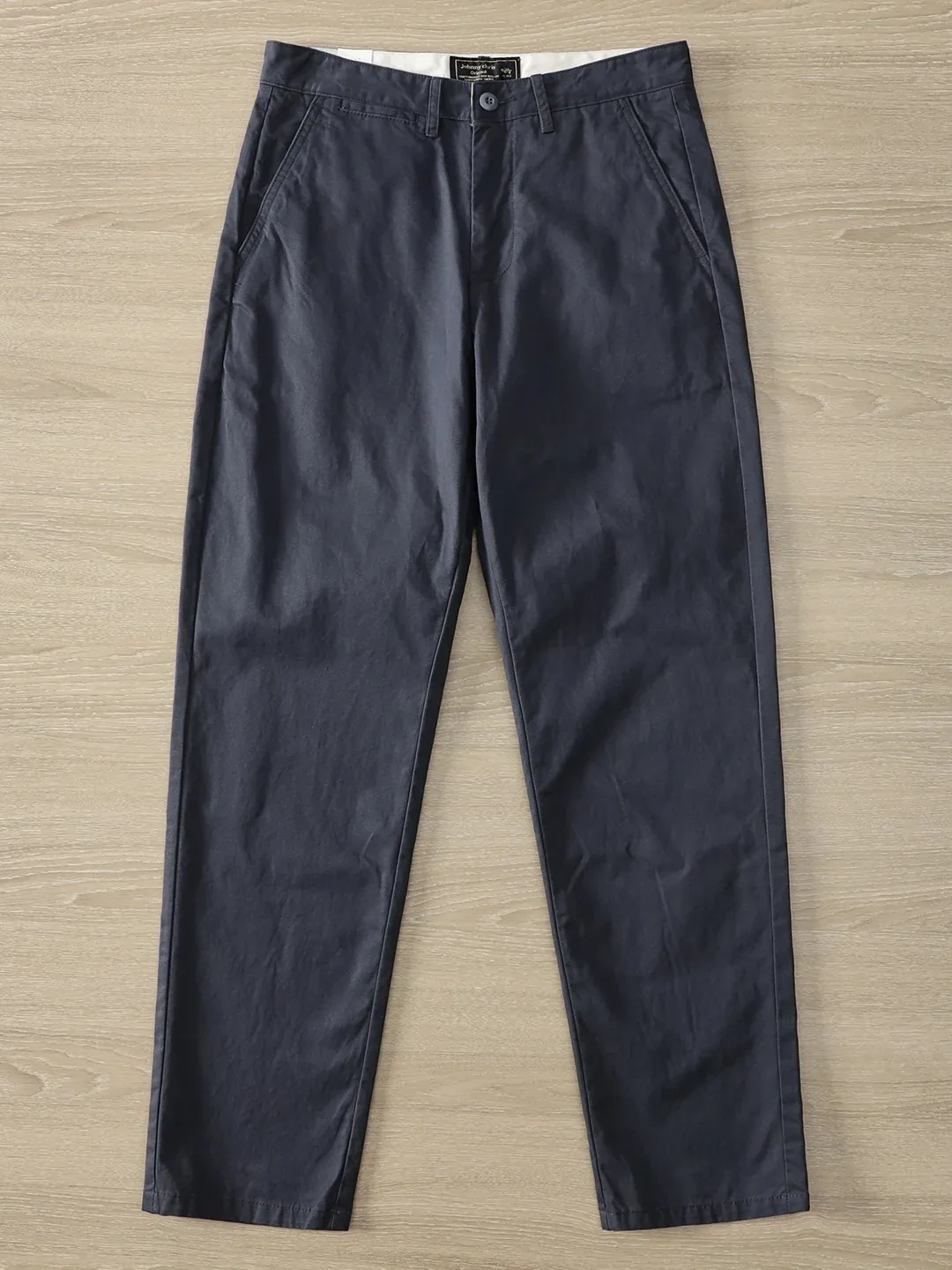 Men's Pure Cotton Straight Leg Workwear Pants Autumn Winter Thick Heavy Casual Trousers American Style Hard Wash Trendy