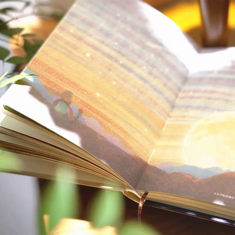 The Little Prince Series Cute Notebooks  Full Color Page Illustration Boy Diary Student Hardcover Thick Notepad