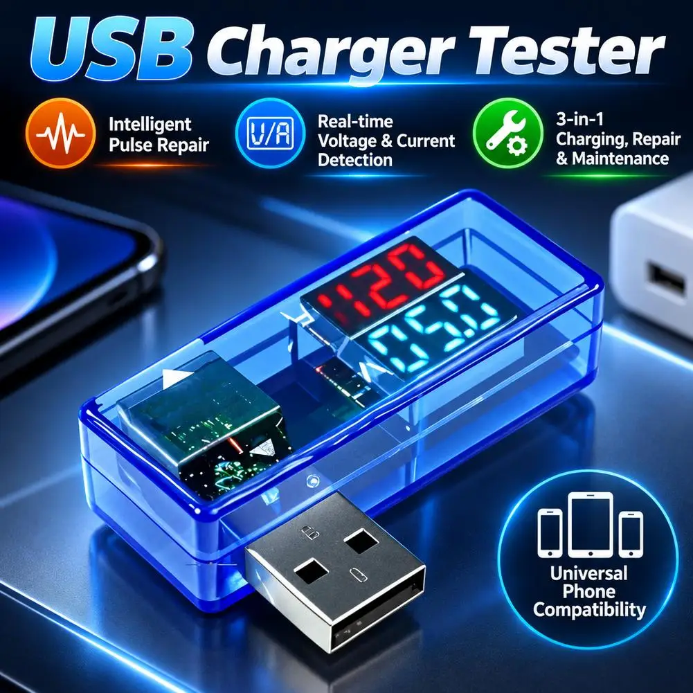 Digital USB Voltage Current Tester Meter Mini USB Charger Doctor Voltmeter Ammeter Power Bank Detector Testing Tool