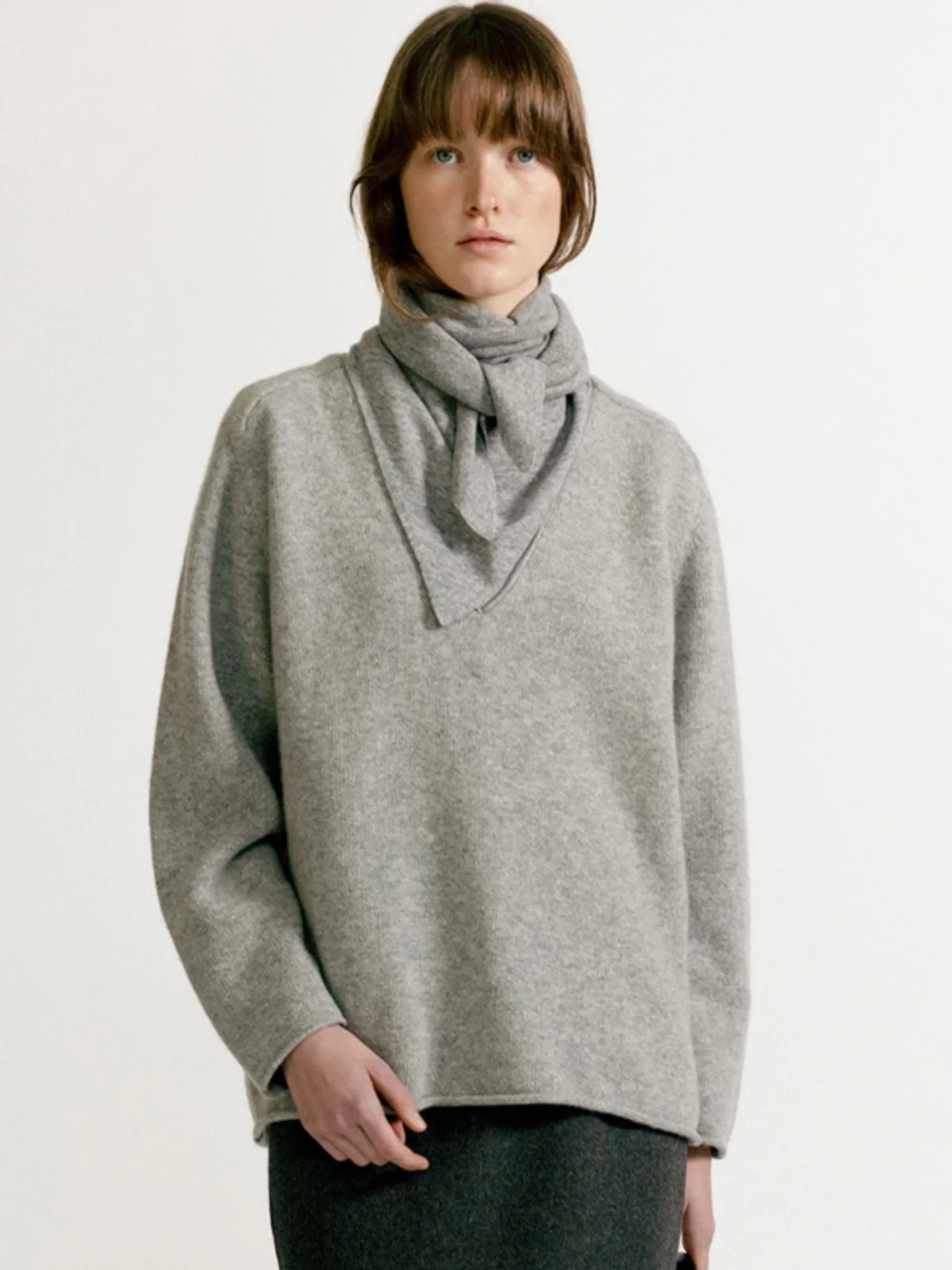 

Women's Wool Knitted Sweater V-Ne Loose Warm Spring Autumn LowClassic Lazy Sle Commute Faion Korean Version Regular Fit