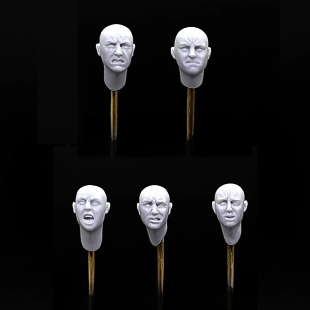 5 heads, Resin Model figure soldier, 1/35 Combat Figures, GK, Military Theme, Unassembled and unpainted kit