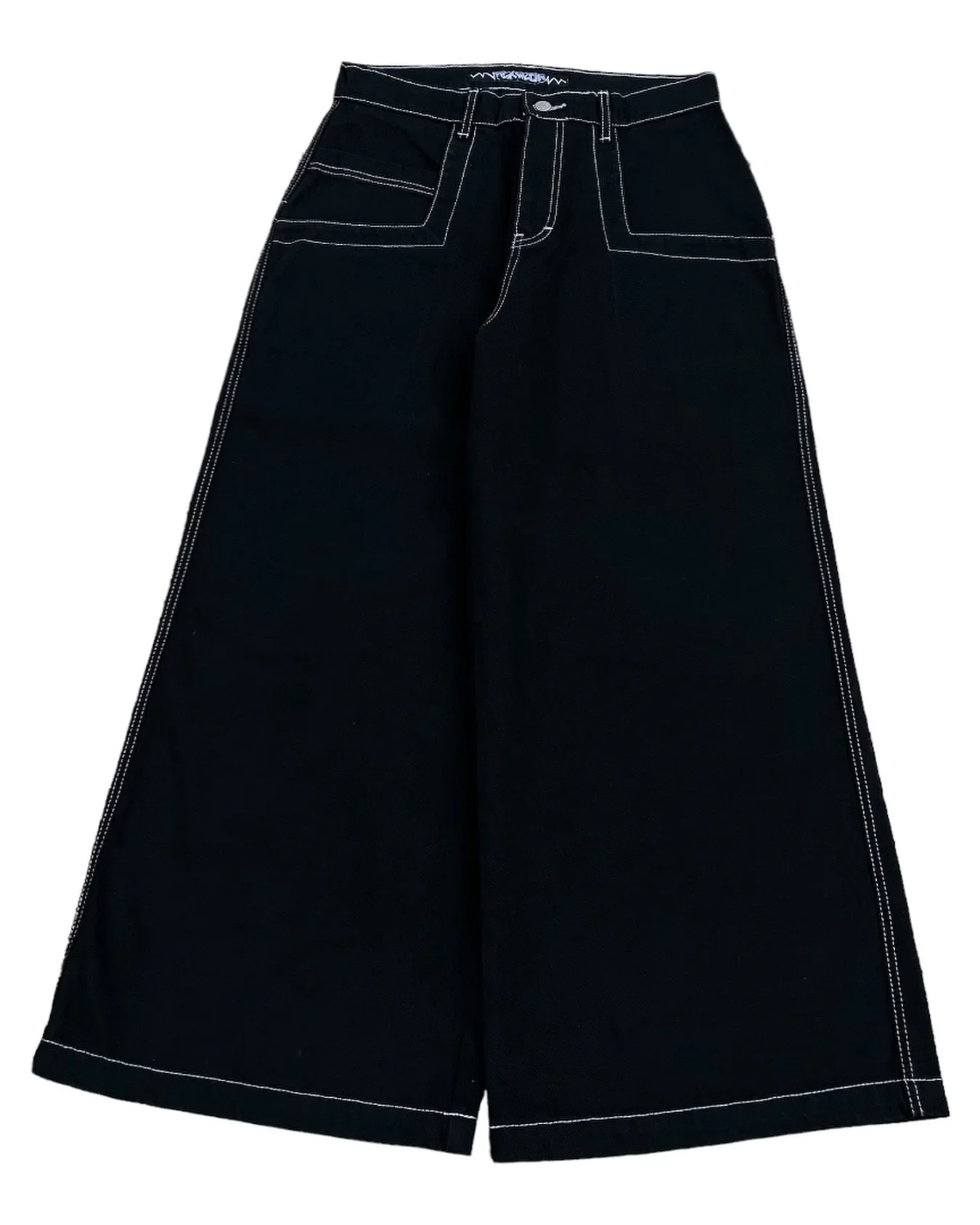 Hip Hop Street Y2k Oversized Pocket Letter Embroidery Baggy Jeans Rock Men Women Fashion Retro High Waist Wide Leg Pants