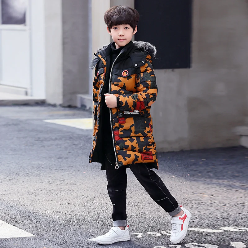 

Children's Thickening Camouflage Parka s Cotton-Wadded Jackets Winter Coat 2023 New Warm Outerwear For 6-11T Boy