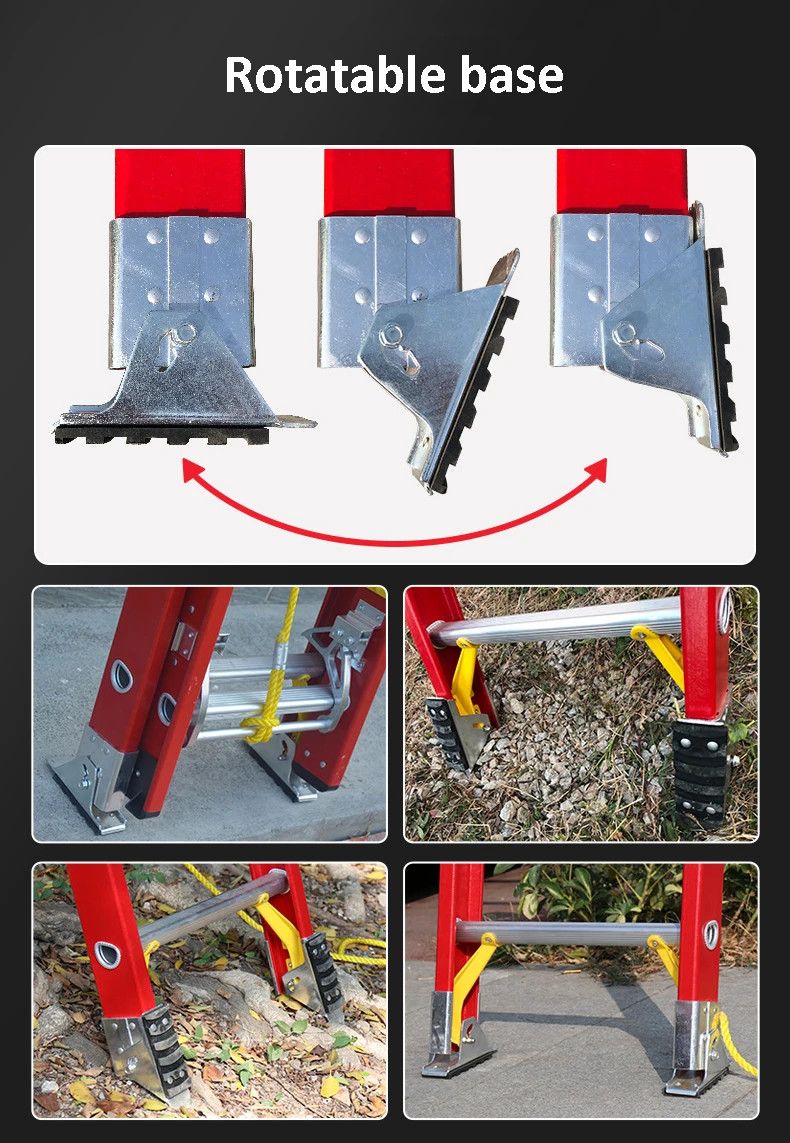 Lineman Safety Insulation Retractable Fiberglass Extendable Ladder