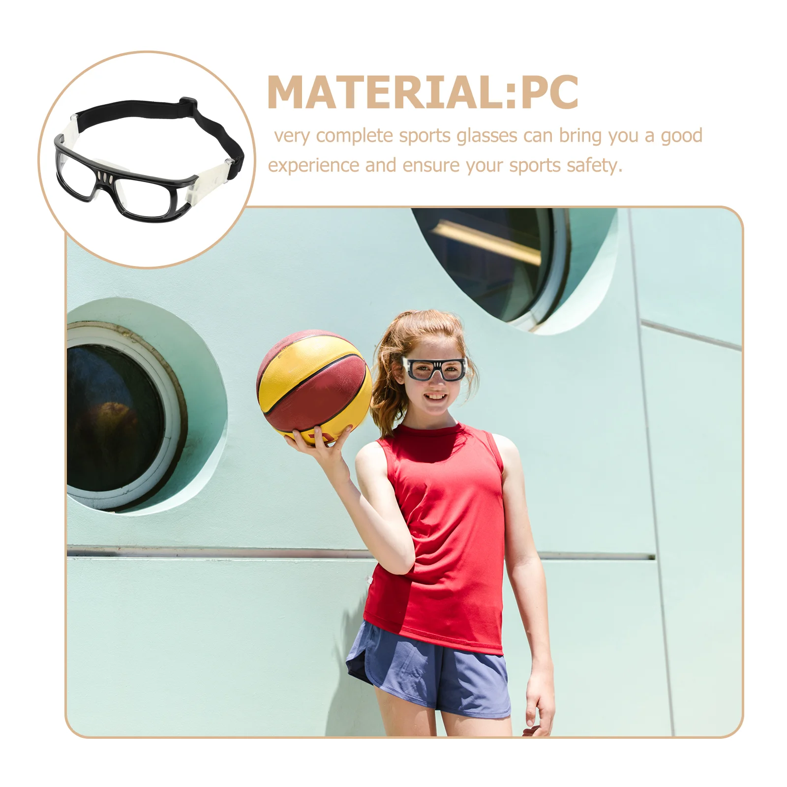 Sporty Glasses near Sighted for Men Outdoor Sports Basketball Goggles Portable Black PC Man