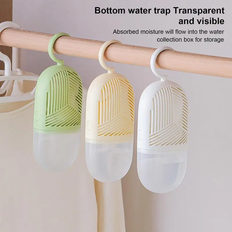 Closet Humidity Absorber Bathroom Dehumidifier Hangable Moisture Absorbing Bags With Water Collector Keep Clothes Dry Dormitory