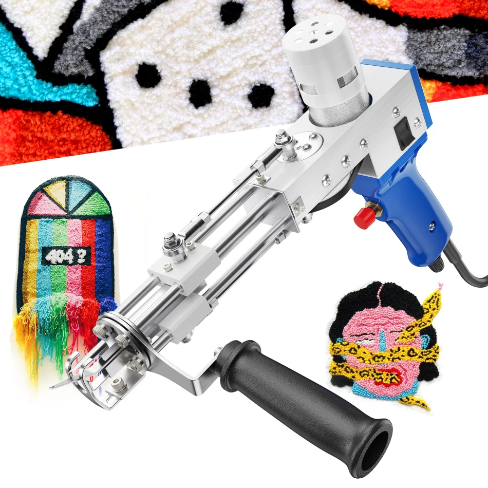 Electric Carpet Weaving Machine Hand 2 In 1 Tufting Gun Rug Machines Home Diy Tools For Carpet Knitting Cut Pile Loop Pile