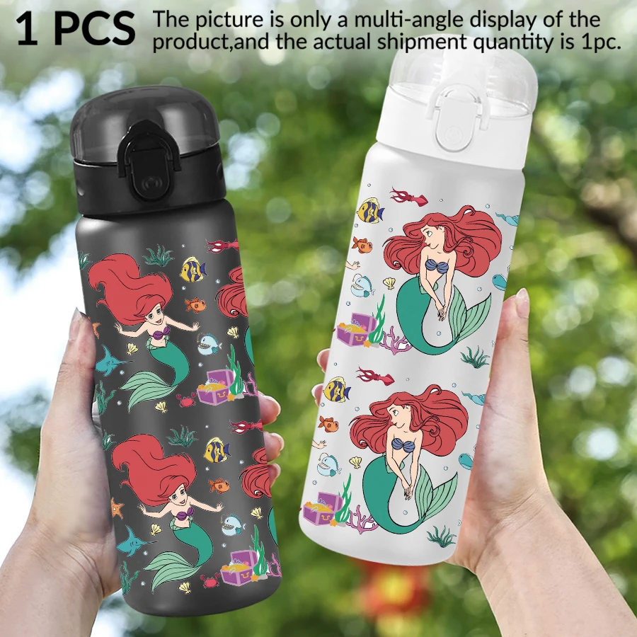 

1Pc Disney Mermaid/Princess/Motif 26oz Plastic Water Bottle Sports Cup As Birthday/Back To School Gift