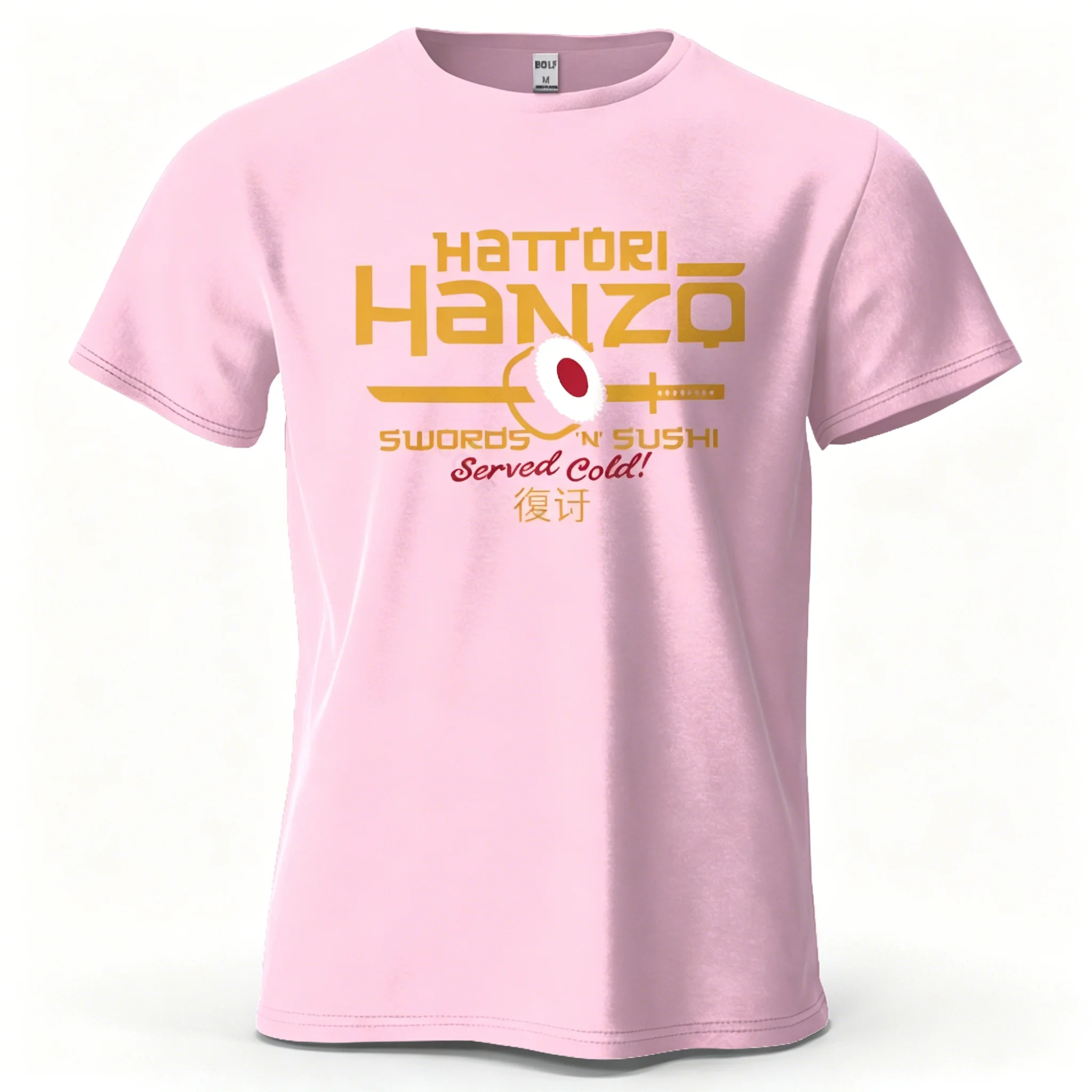 Männer Frauen Hattori Hanzo T-Shirt Swords and Sushi Movie Graphic Tee Lässiges japanisches Retro-Kurzarm-T-Shirt aus Baumwolle Streetwear T-Shirt – Detail 17