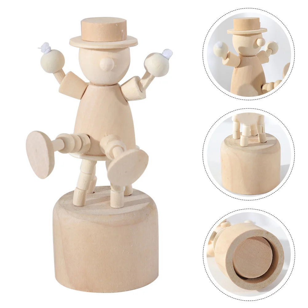 

2Pcs DIY Wooden Clown Ornament Unfinished Craft Desktop Decoration Paintable Wood Clown Sculpture Cute Home Desktop Decor