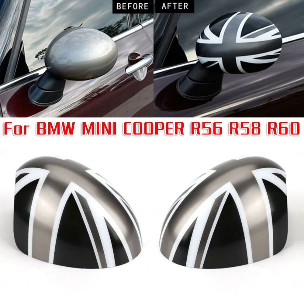 

2pcs Brand New Manual Fold Wing Rearview Mirror Cap With UK-flag Pattern Cover For BMW MINI-COOPER R56 R58 R60 19.5X16X8cm