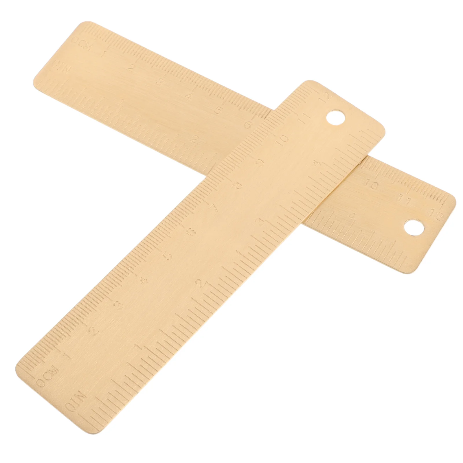 2Pcs 12cm Brass Ruler Portable Mini Drawing Measuring Tool Precise Scale Markings for Outdoor Sketching Modellers Scale Ruler