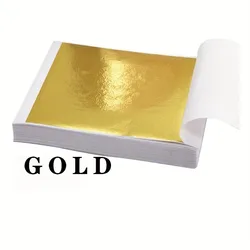 100Pcs Golden Foil Paper Imitation Gold Silver Leaf Foil Paper For Cake Decor Craft Paper Birthday Party Wedding Decoration