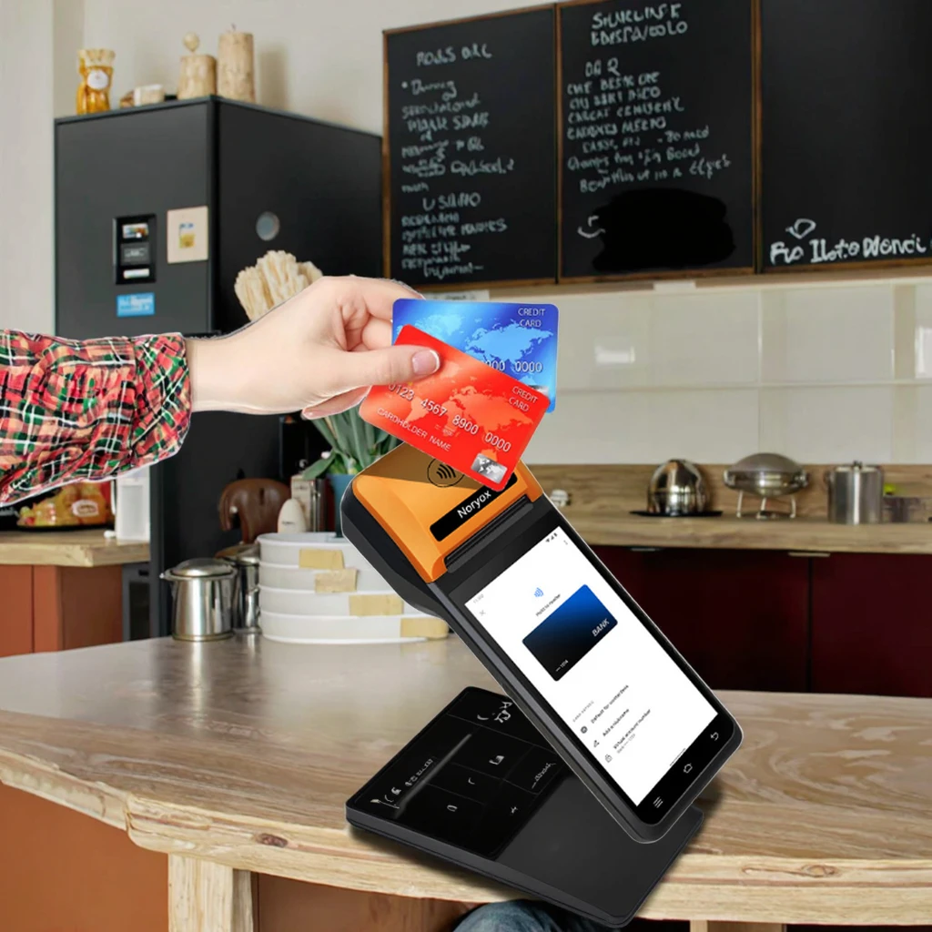 5.5-inch POS Cashier Touch Screen Android 12 All-in-one Handheld POS Terminal NFC Bluetooth USB Thermal Printer Compatibility