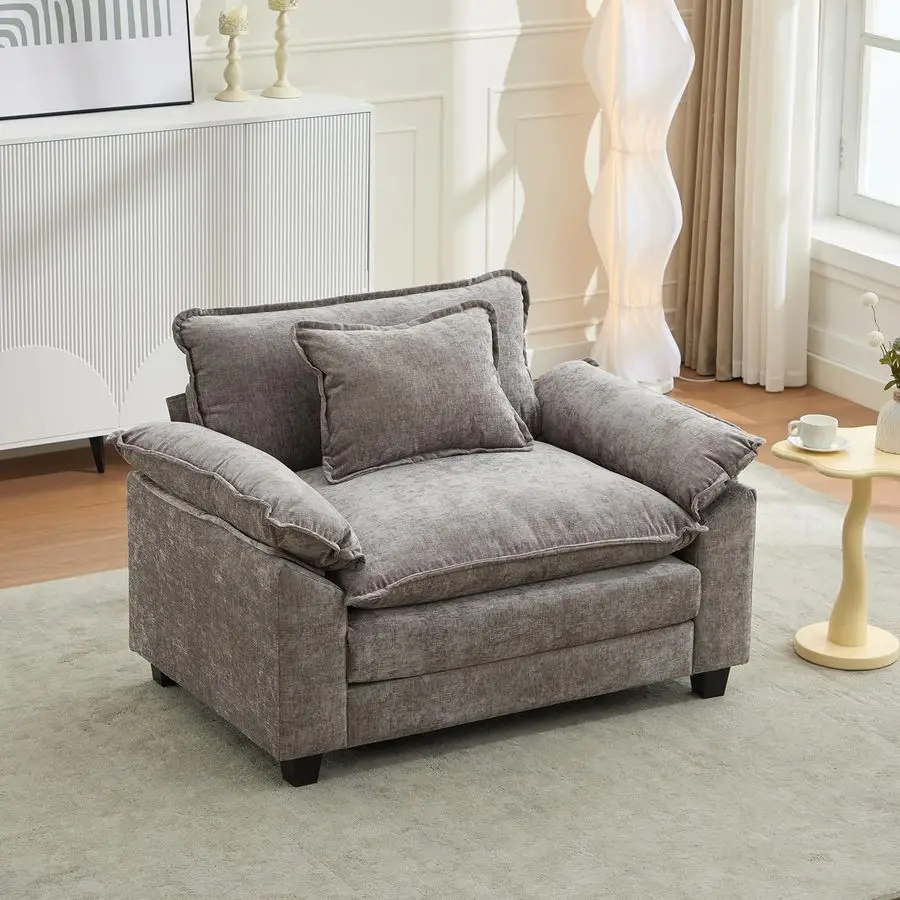 

Модульный секционный диван 53, секционный диван из синели, удобный одноместный диван с мягкой обивкой и подушкой для поясницы, глубокое сиденье Cloud Co