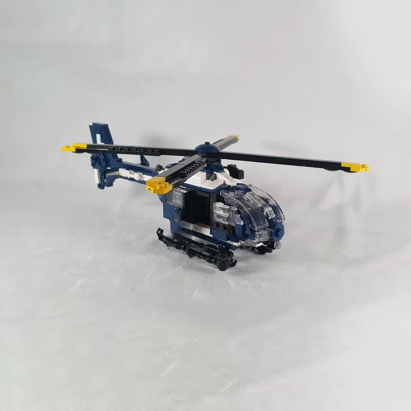 634 pièces, série de guerre, EC 135 gendarmerie, MOC, blocs de construction modulaires personnalisables, technologie, design simple, bricolage, jouet pour garçons, cadeau d'anniversaire