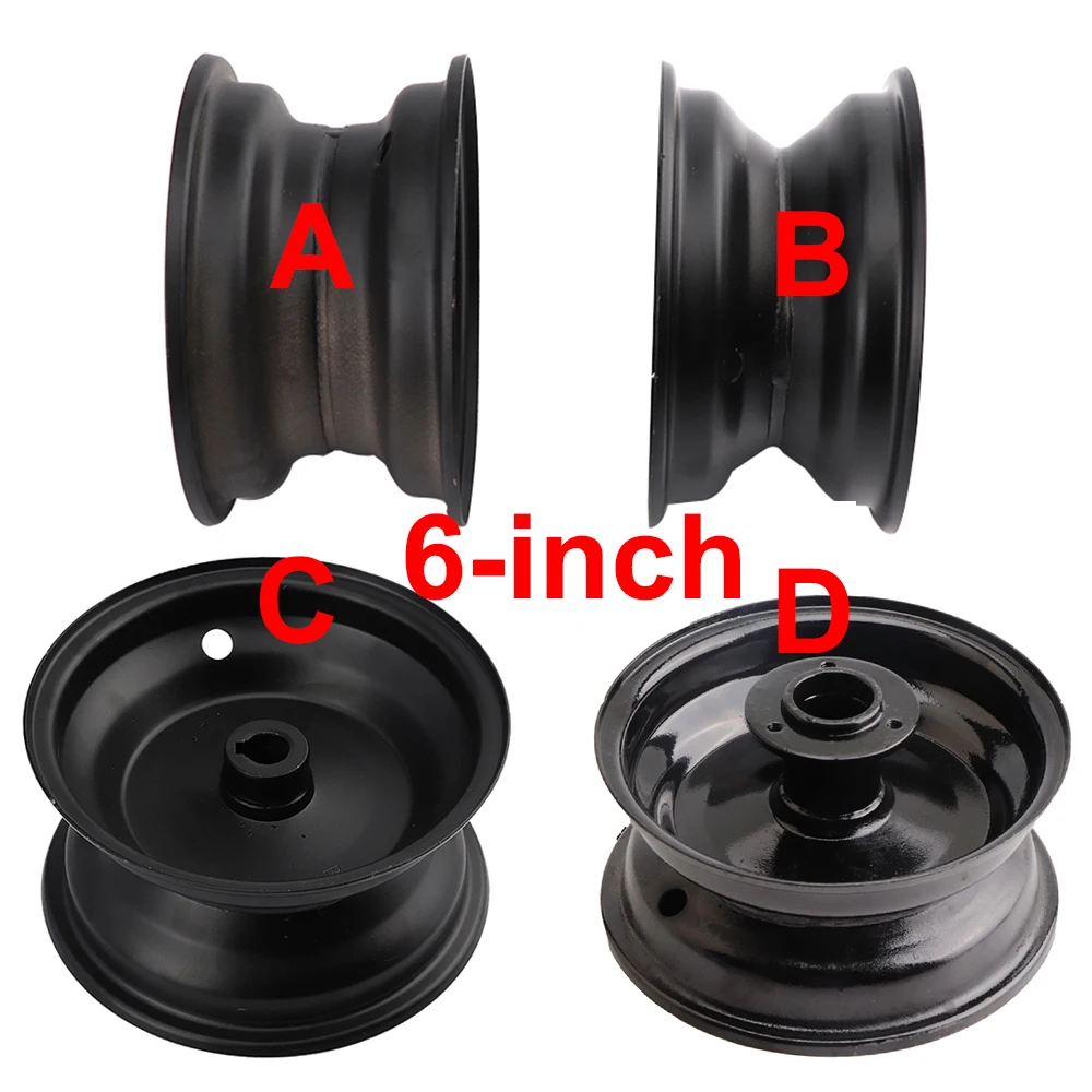 

6 Inch Wheel Hub Use 145/70-6 13x5.00-6 13x6.50-6 Tire Tyre ATV 3 Hole Vacuum Rims for 110-125cc Go-Kart ATV Lawn Mower
