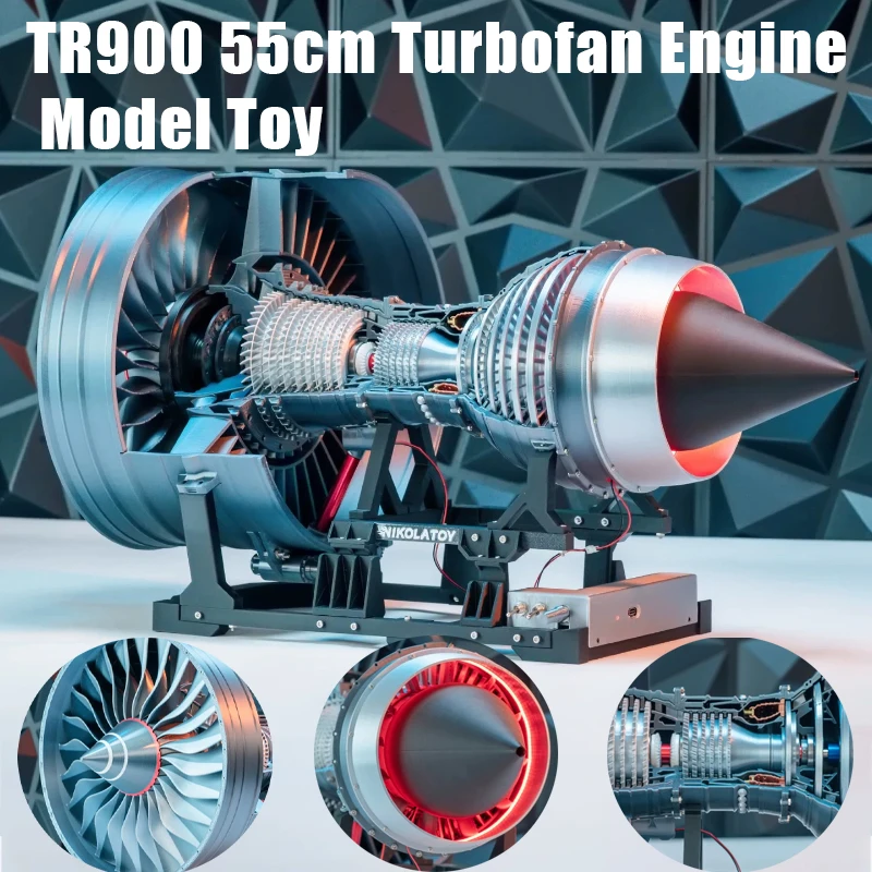 

TR900 55CM Изысканная модель двигателя турбовентилятора с электрическим турбовентилятором, настольная игрушка