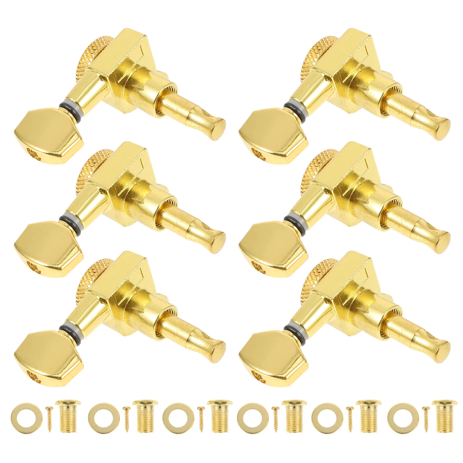 

1Set Guitar Tuning Pegs with Lock String Function Smooth Adjustment for Folk Stringed Instruments Reliable Tightening