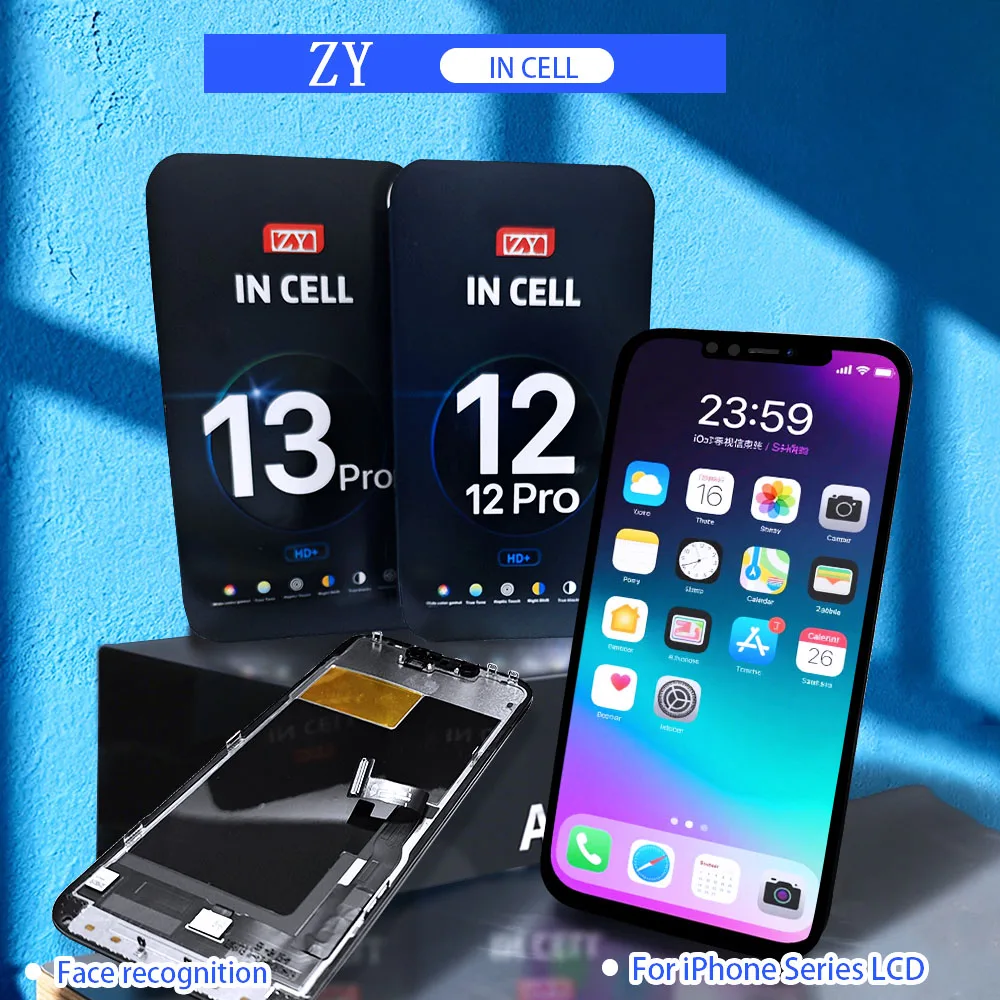 2Pcs ZY Super HD++ Incell Display For iPhone X XR XS Max 11 12 13 14 15 Pro Max LCD Display Touch Screen Digitizer Assembly