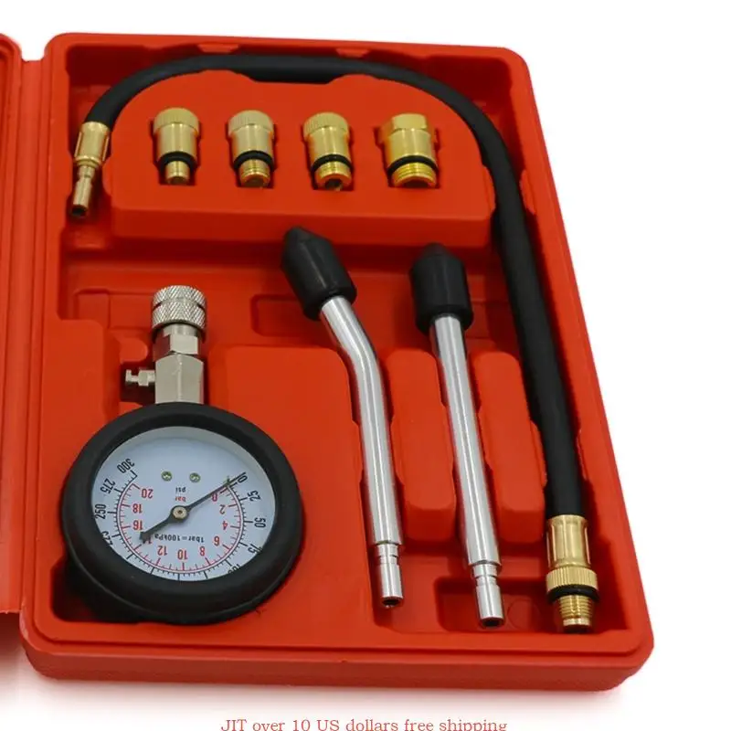 Compression Tester with CarryingCase for Gasoline Engine Petrol Engine Cylinder Compression Tester