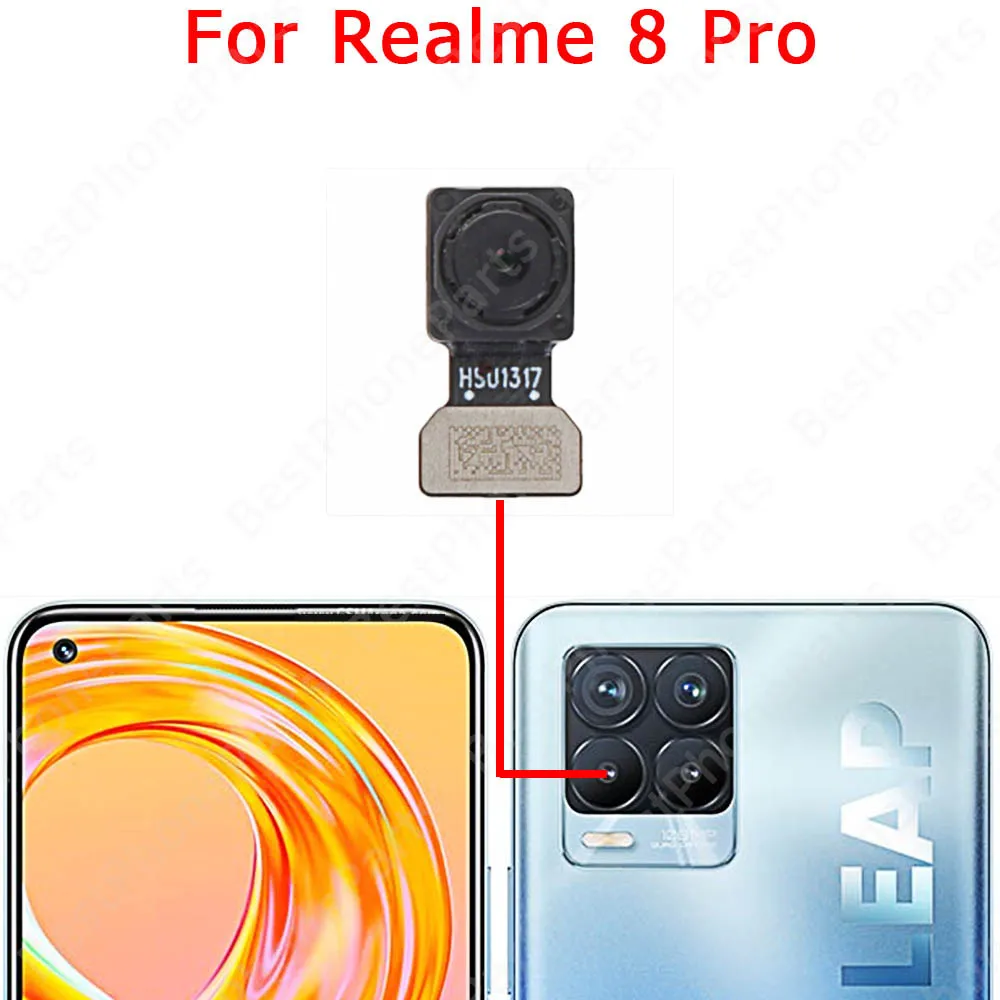 Selfie Rear Facing Back View Big Camera Module For Realme 8 Pro 8i 8Pro 5G Front Backside Camera Replacement Spare Parts