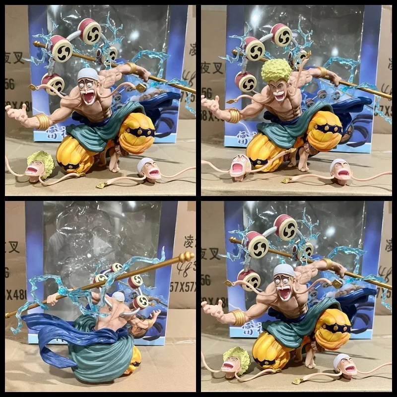 Capolavoro One Piece GK Capolavoro accovacciato Thunder God Ainilu Capolavoro Set di scatole modello di mare marziale dei sette Capolavoro