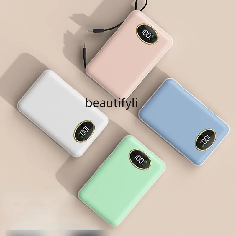 

yj Ultra-Thin 66W Super Fast Charge with Cable Three-in-One Mini Compact Portable Large Capacity Mobile Power Supply