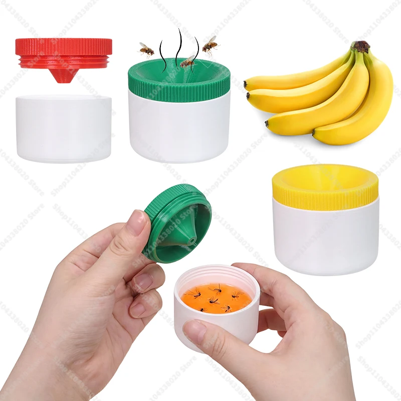 Fruit Fly Trap - Reusable Fly Catcher, Easy DIY Control for Kitchen, Home, Outdoor Pest Solution