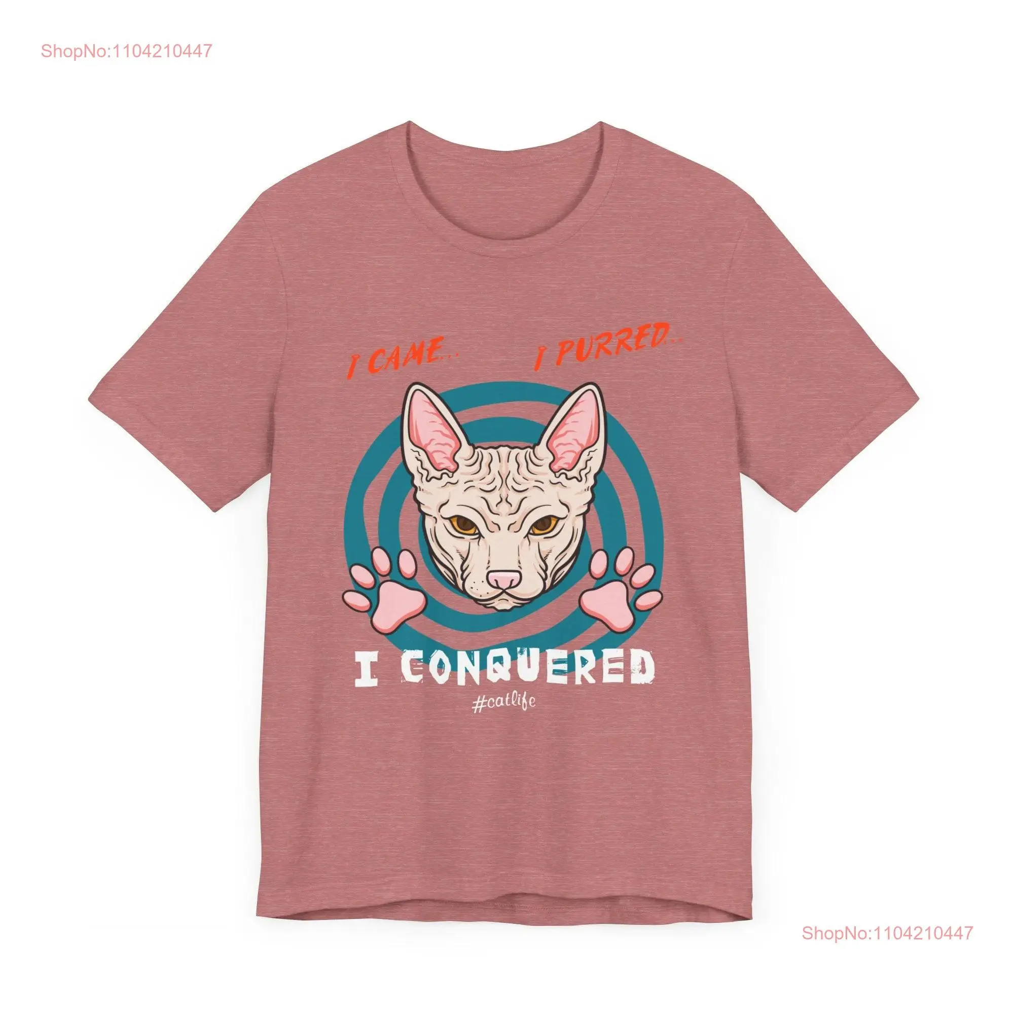 I Came Purred Conquered T Shirt Feline  for Cat Lovers long or short sleeves