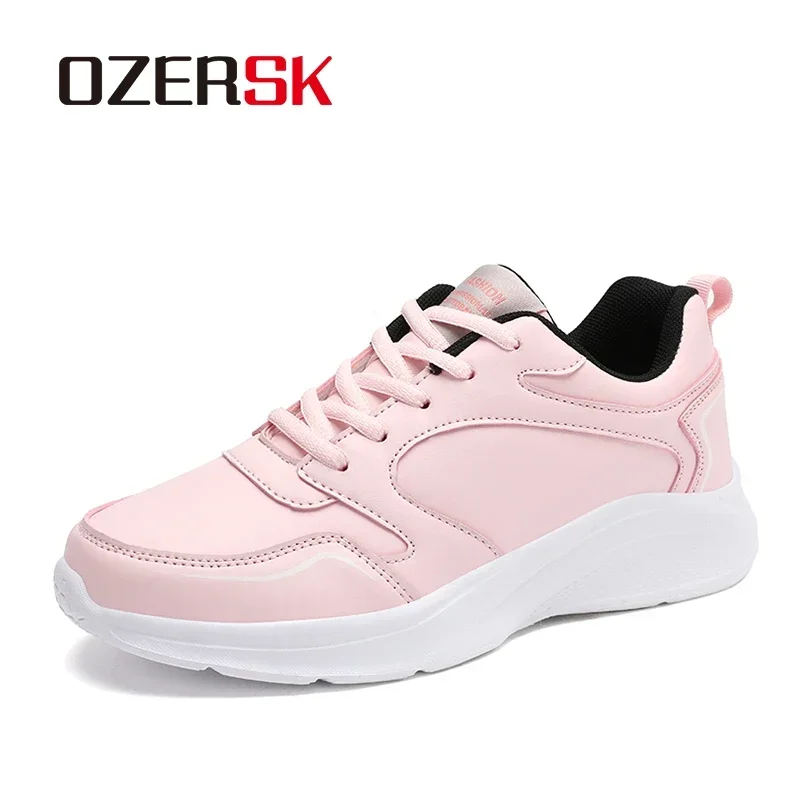 OZERSK Spring And Autumn New Pu Leather Sneakers Shoes For Women Students Versatile Casual Footwear Comfortable Shoes Woman