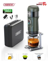 HiBREW-cafetera Espresso portátil eléctrica inalámbrica para coche y hogar, cafetera para acampar, compatible con cápsula en polvo Nespresso Dolce