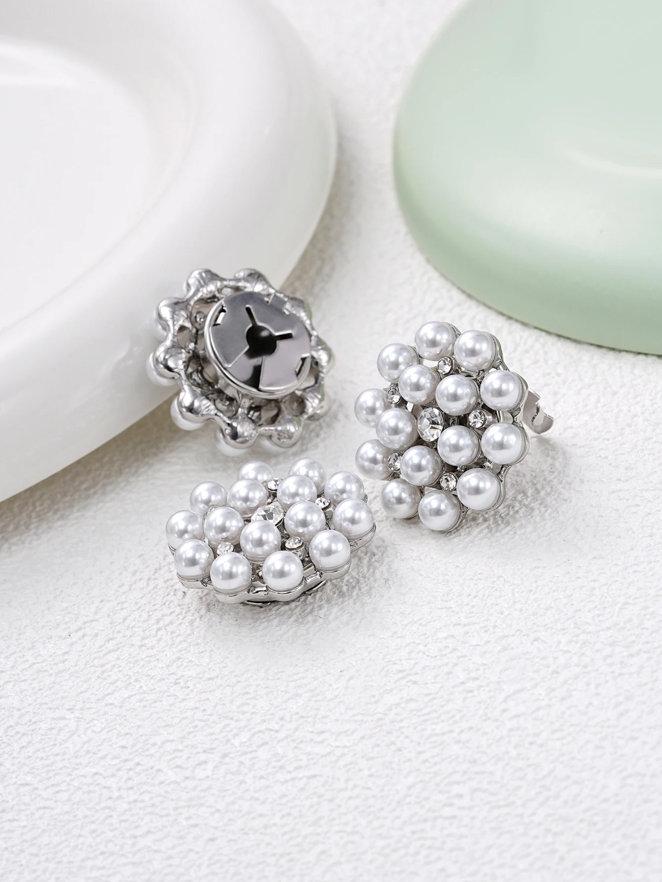 1/2/5pcs Rhinestone Cufflinks Luxury Button Cover Shirt Button Clip for Women Dresses Decorative Buttons Bling Cuff Links